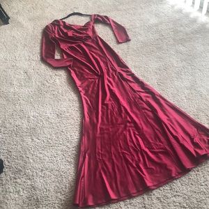 Wine Formfitting Goddess Dress